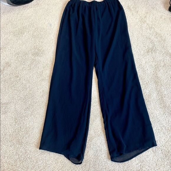 PRESTON & York Navy blue chiffon dress pants lined Sz M - Picture 3 of 12